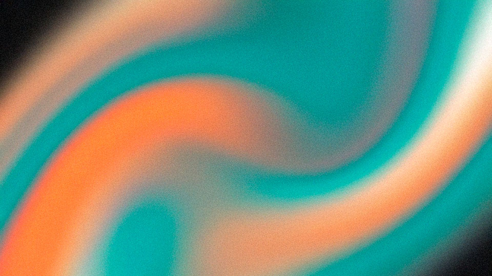 Grainy digital artwork of a vibrant abstract shape