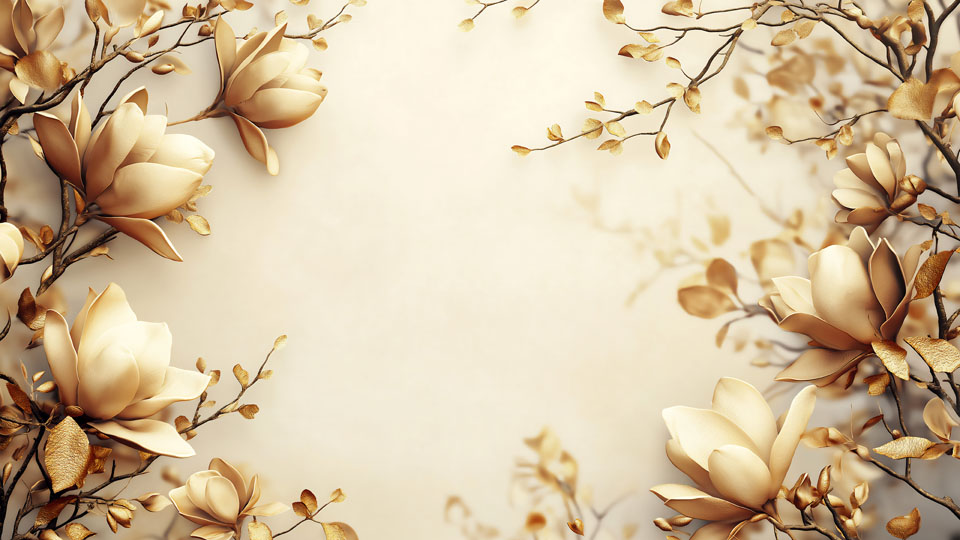 Elegant 3D magnolia flower background