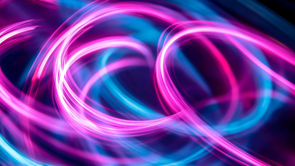 Vibrant neon lights with motion blur