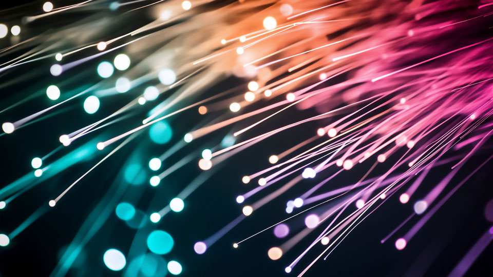 Colorful fiber optics with bokeh light effects