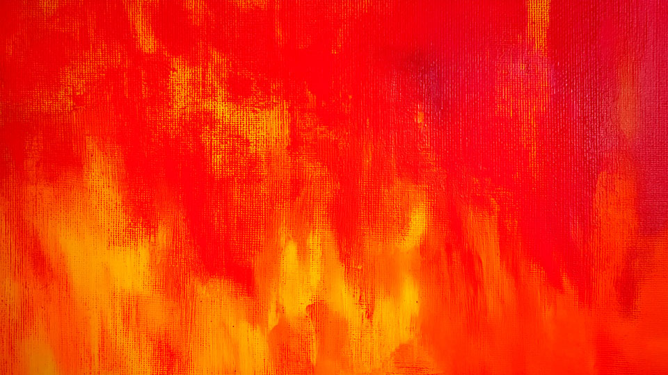 Red and orange abstract with fiery depth