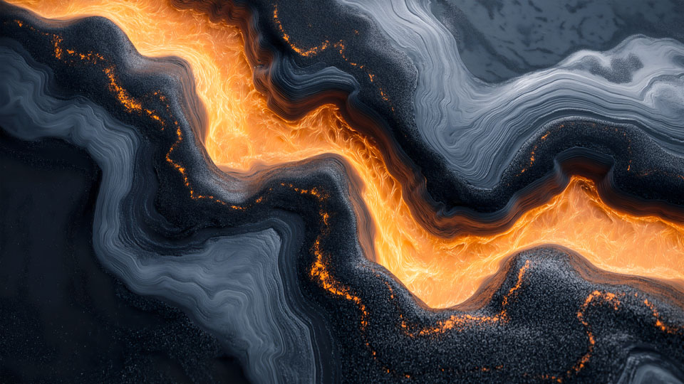 Fiery black and blue marble texture