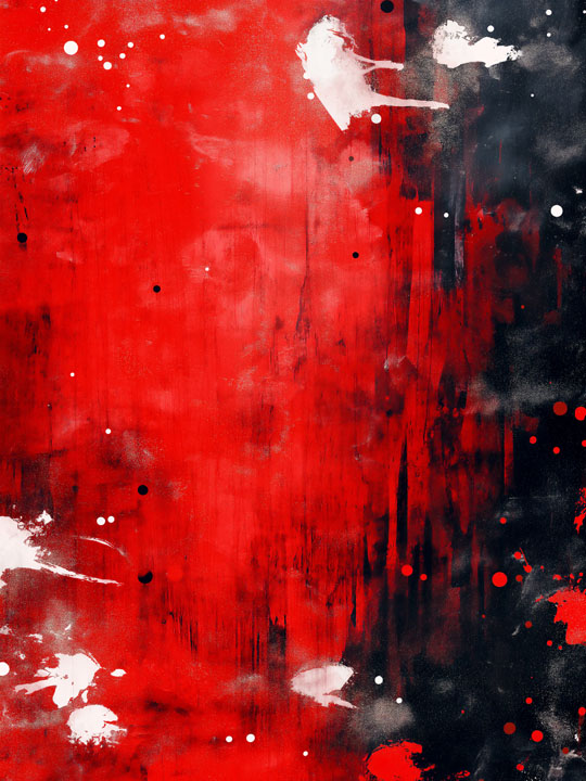 haotic red abstract painting with starry accents