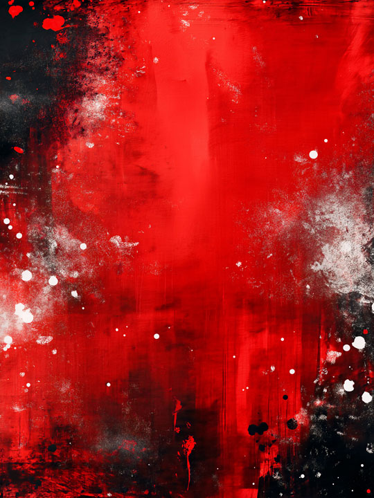 Cosmic red abstract artwork with foggy accents