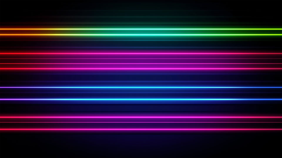 Futuristic neon light design with glowing horizontal lines