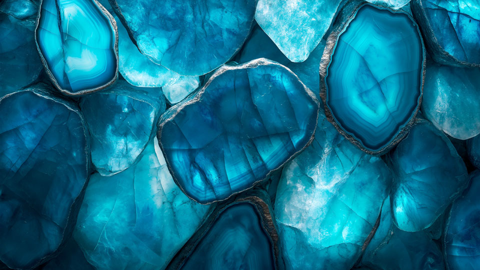 Abstract blue agate gemstone background