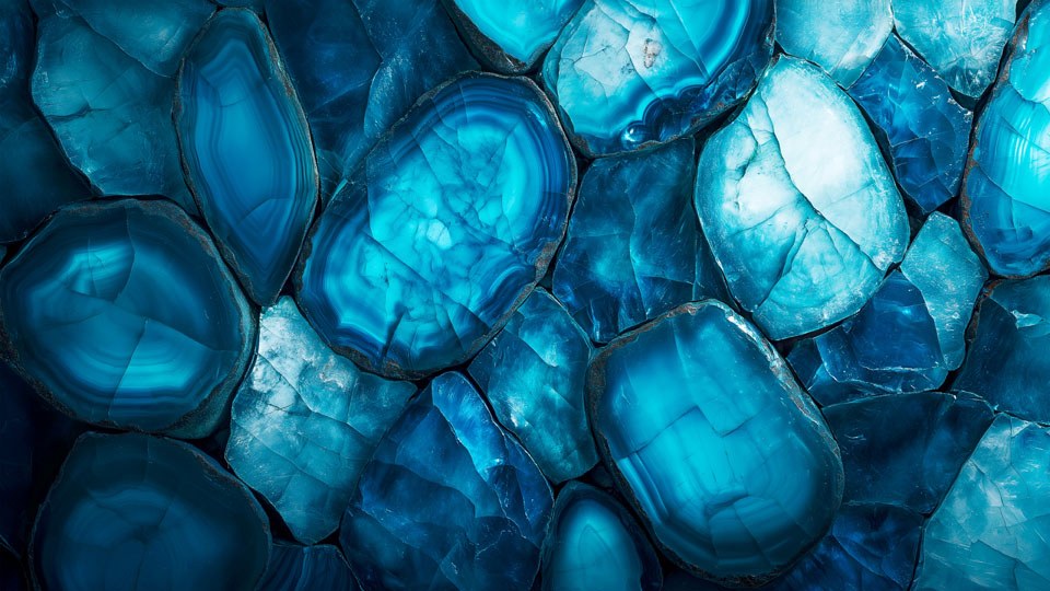 Blue geode pattern with natural texture