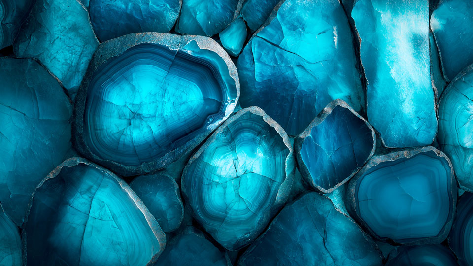 Shiny blue agate stone texture