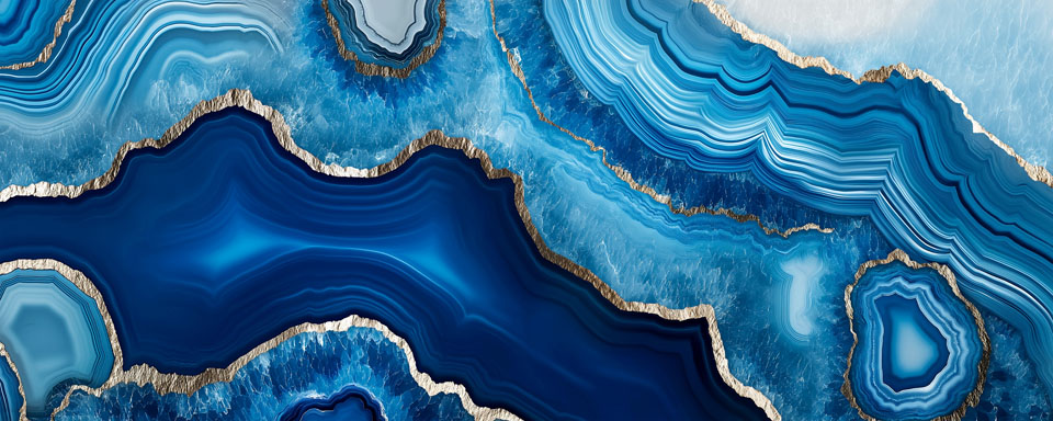 Blue agate surface with intricate patterns