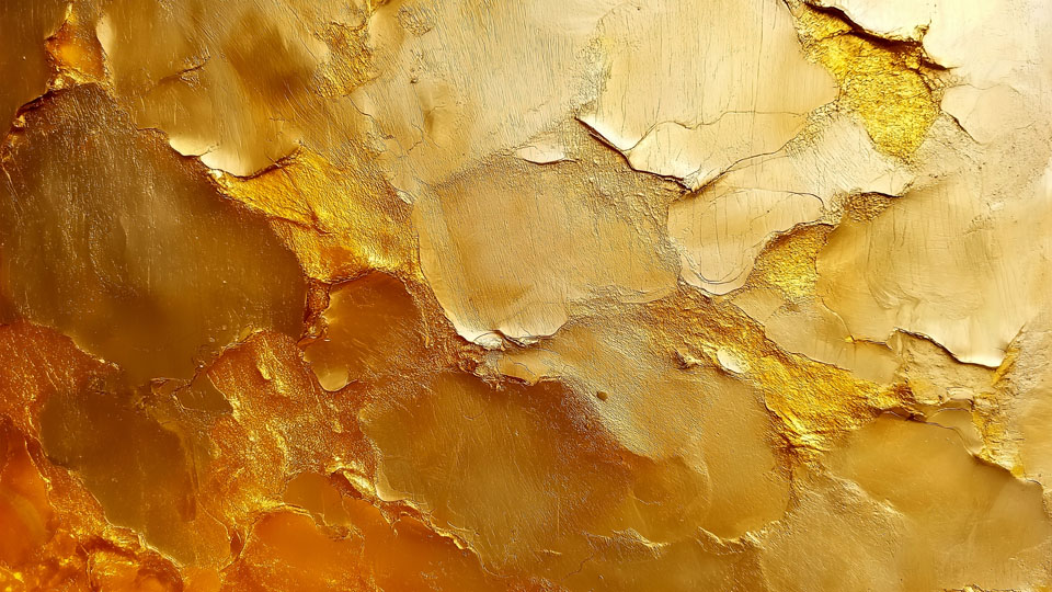 Golden abstract oil painting texture