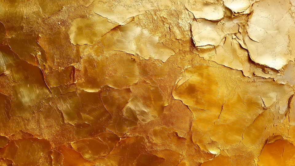 Abstract golden texture on canvas