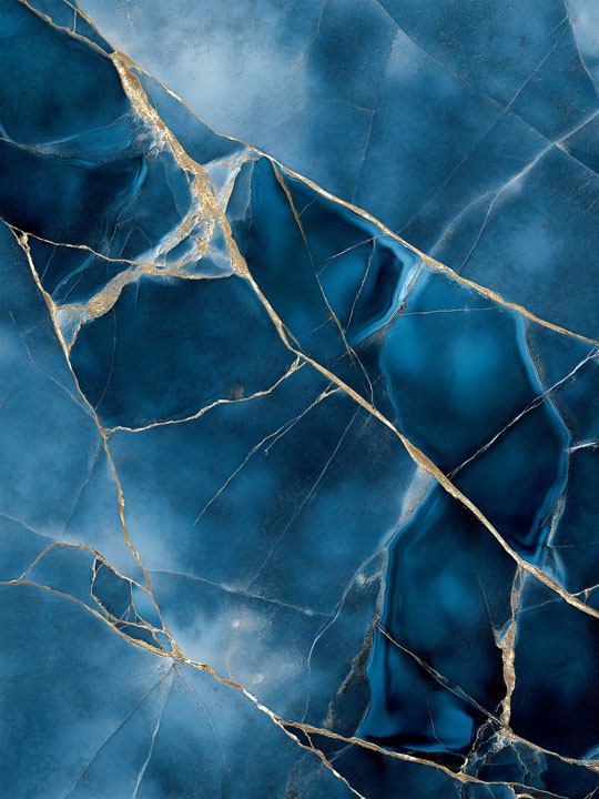 Navy blue marble with golden cracks for an elegant touch