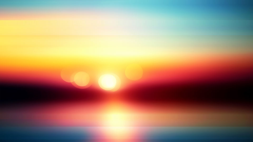 Serene sunset background with bokeh and soft colors