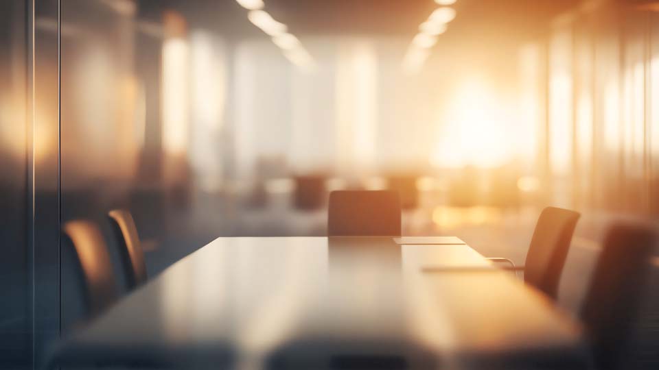 Blurred empty conference room