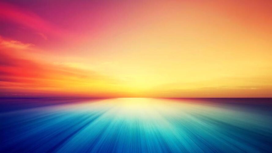 Blurred background of an orange and blue sunset