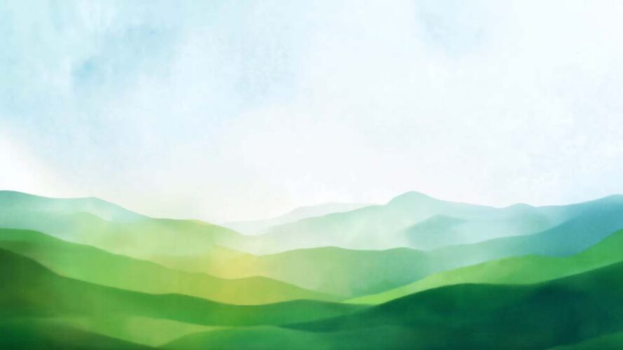 Abstract green hills landscape background