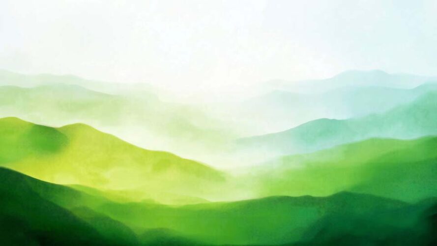 Abstract green hills landscape background