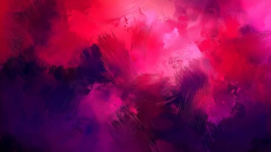 Red and purple brushstrokes