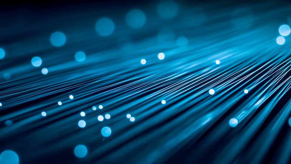Blue light rays and fiber-optic cables