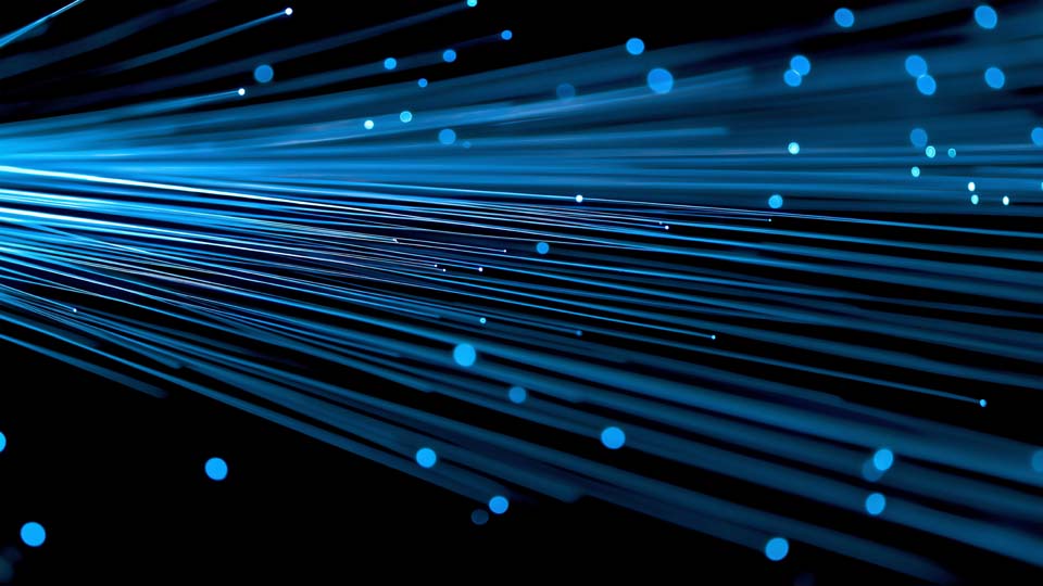 Blue light rays and fiber-optic cables