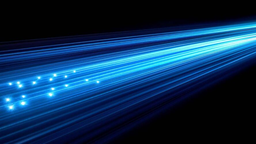 Blue light rays and fiber-optic cables
