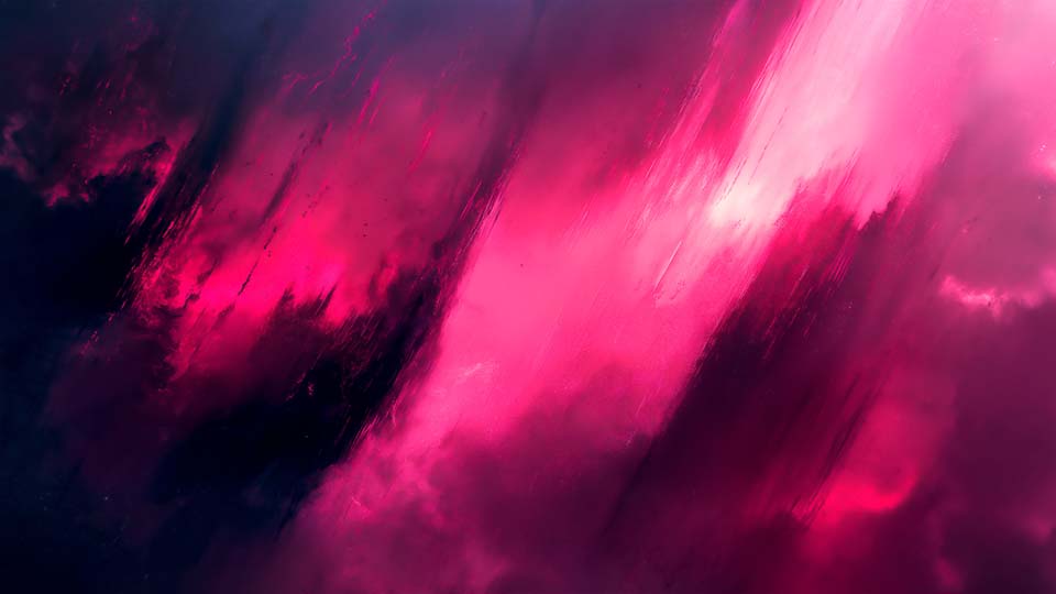 Dark pink background, fantasy landscape