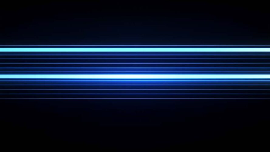 Background with blue horizontal lines and glowing light effects