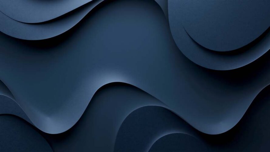 Dark blue background with waves of dark paper