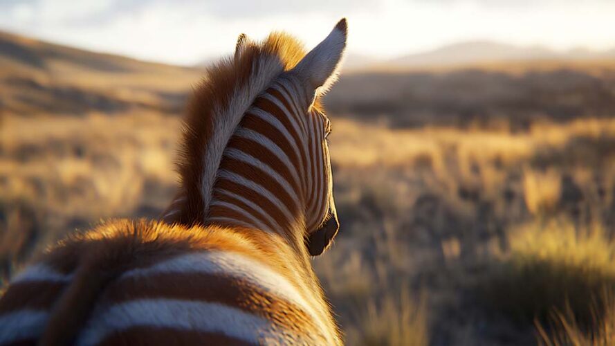 Back view of a zebra