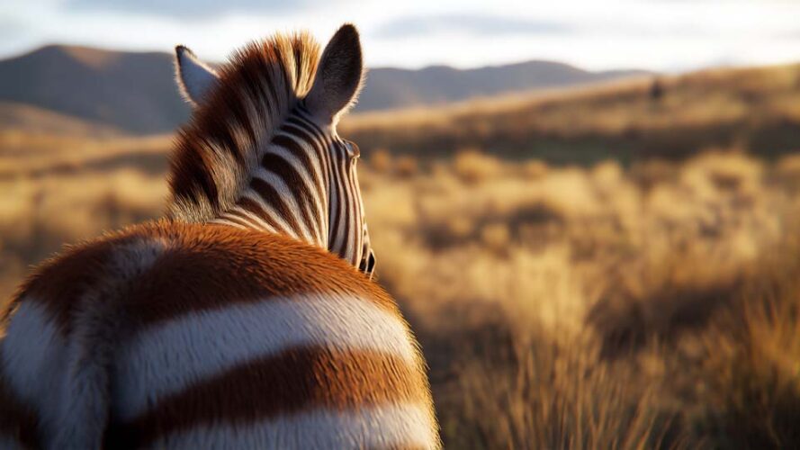 Back view of a zebra