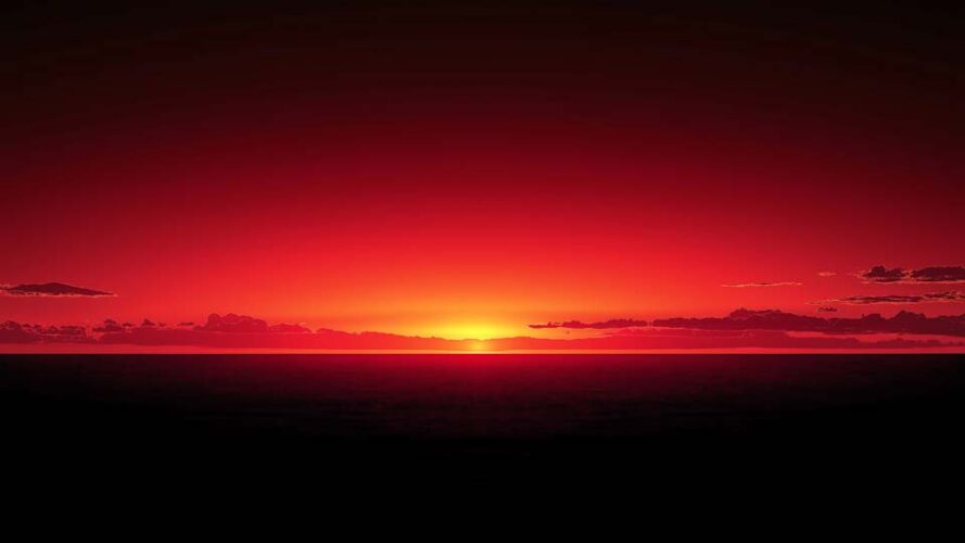 Red sunset sky