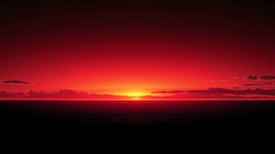 Red sunset sky