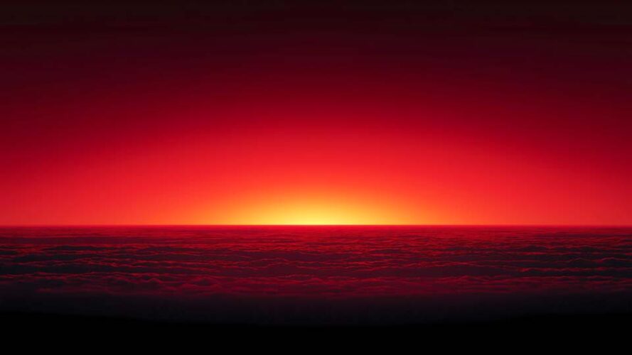 Red sunset sky
