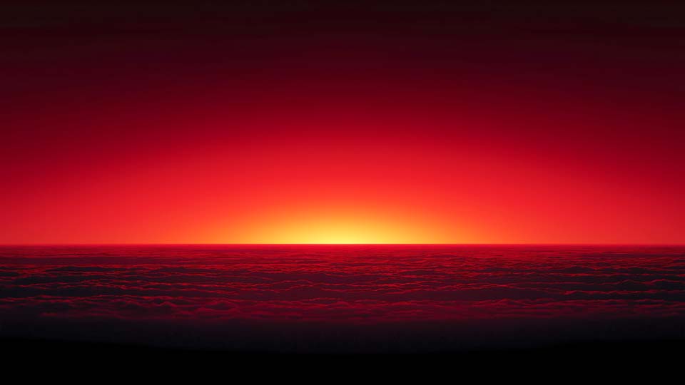 Red sunset sky