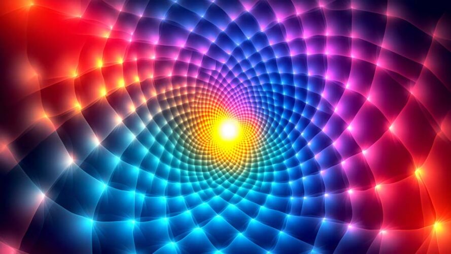 Glowing spiral and vortex of light