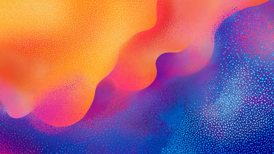 Grainy gradient with orange, blue, and purple colors