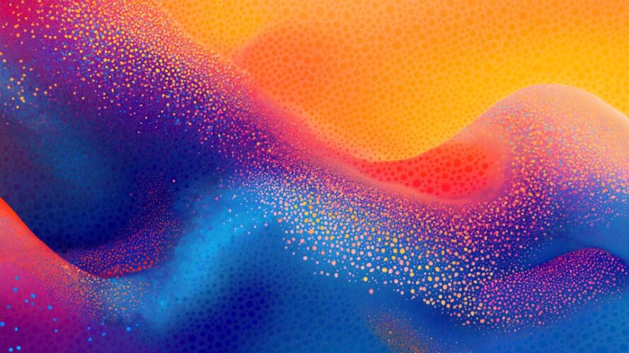 Grainy gradient with orange, blue, and purple colors