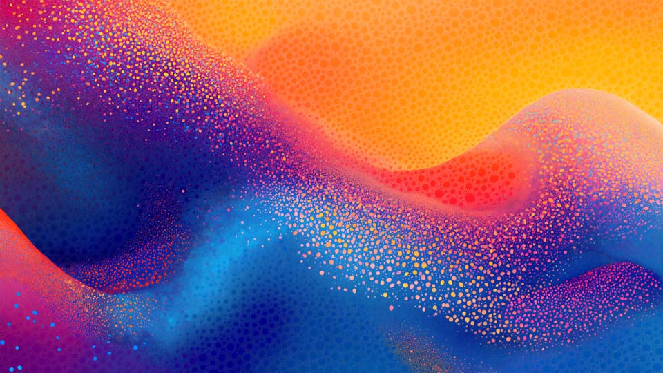 Grainy gradient with orange, blue, and purple colors