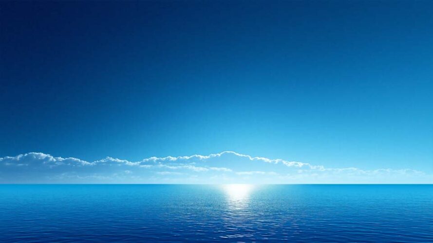 Vast expanse of blue sky and sea