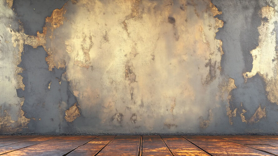 Grunge background with a rusty wall and floor