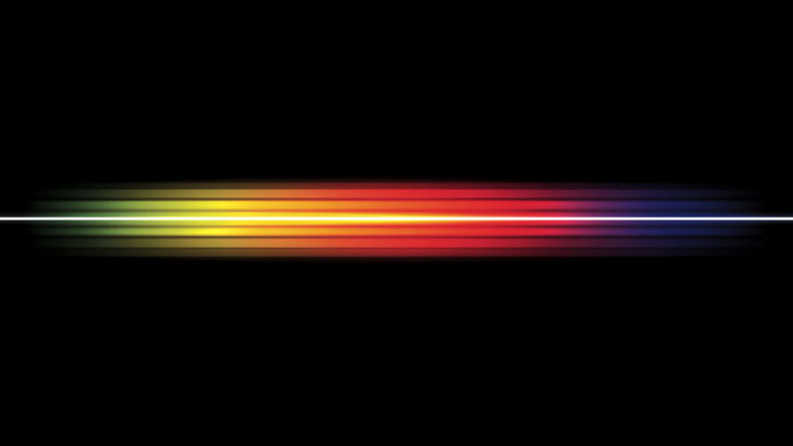 Horizontal rainbow light streak