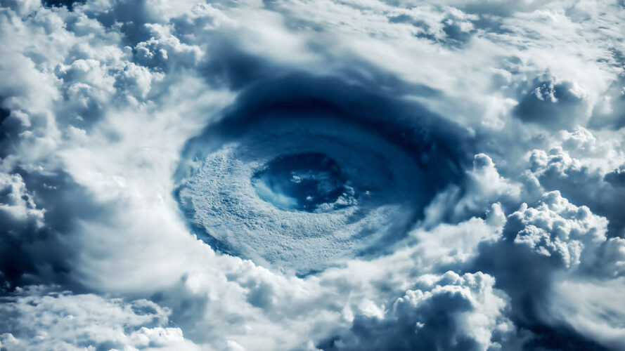 Swirling tornado in the sky