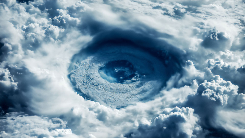 Swirling tornado in the sky