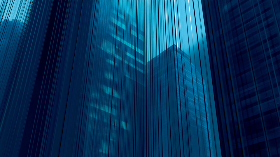 Vertical lines of buildings in the city