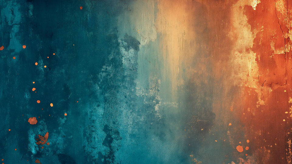 Grunge background with teal and orange colors