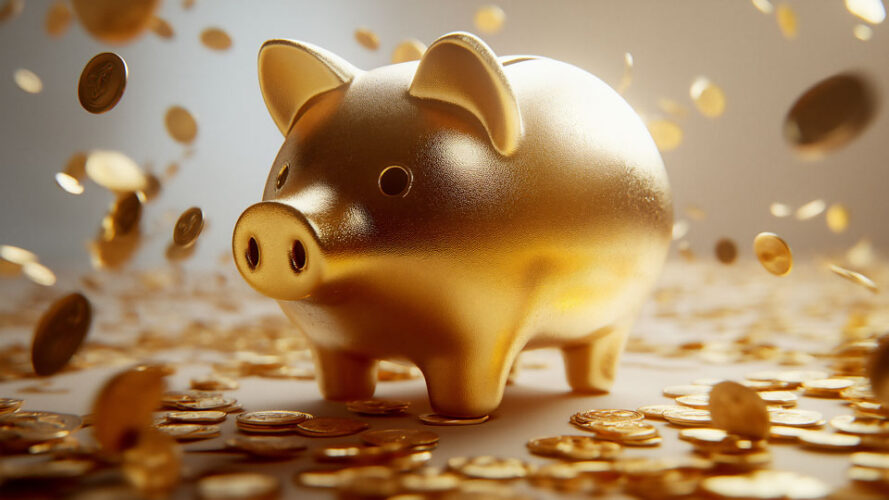 Golden piggy bank