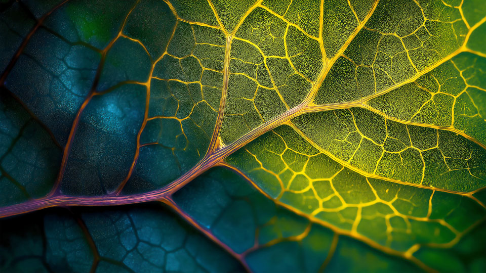 Veins of an autumn leaf