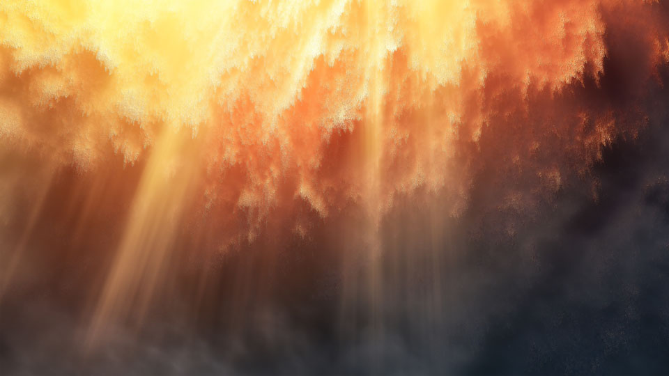 Lght rays and clouds in the sky