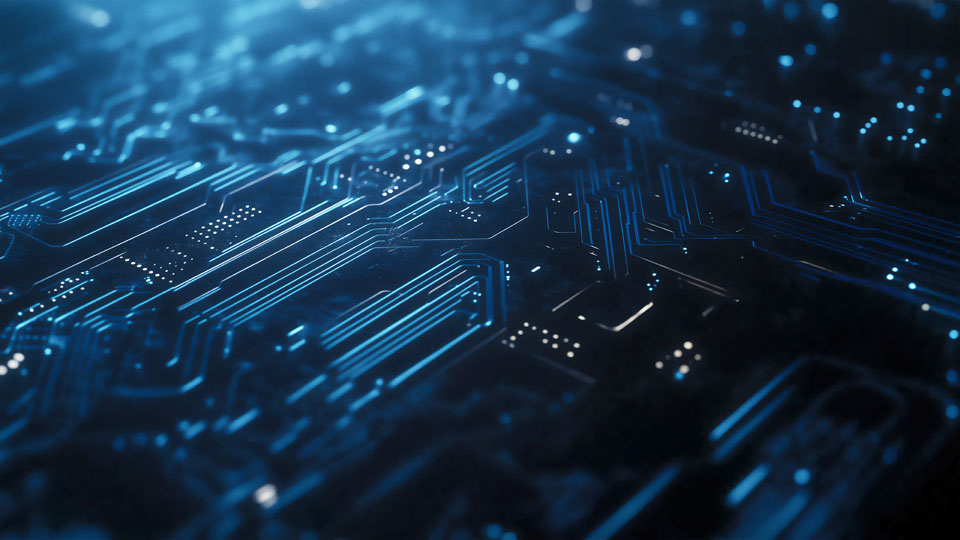 Blue circuit board background