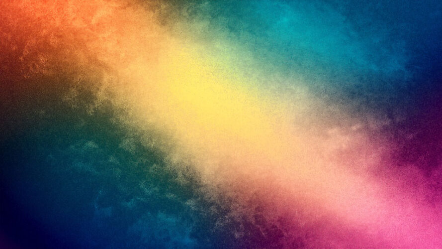 Grainy gradient with a mix of blue, red and yellow